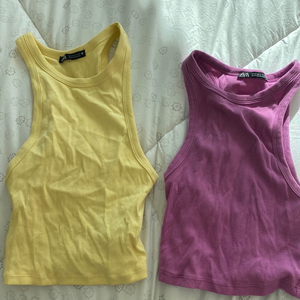Zara Tank Tops Cropped